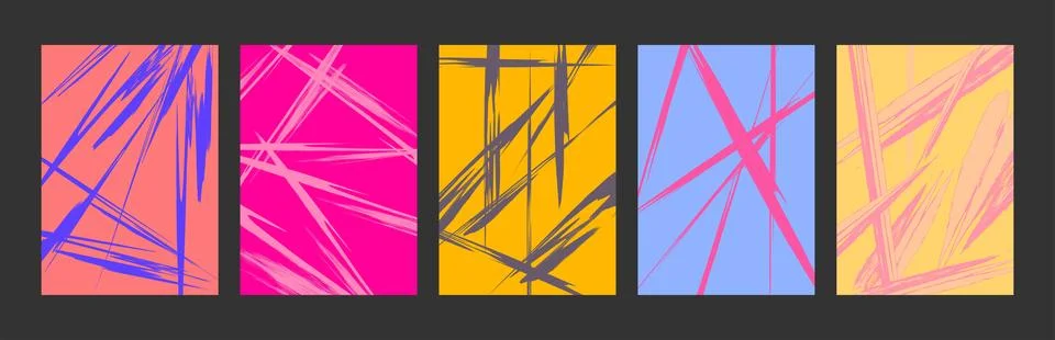 Abstract Brush Stroke Background Collection Vector Illustration Colorful Pa.. Stock Illustration