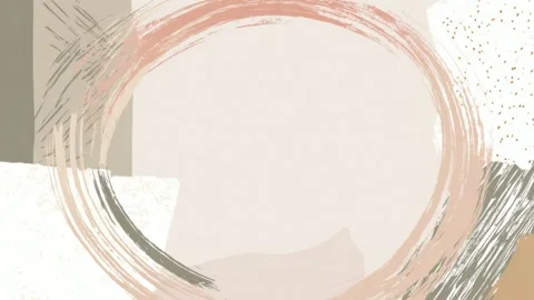 Abstract brush stroke circular border frame with copy space text overlay, h.. Stockbeeldmateriaal 342046436
