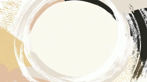 Abstract brush stroke circular frame with copy space, hand drawn digital st.. Stock Footage 342046442