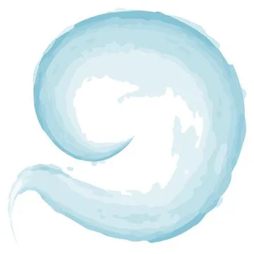 Abstract brush stroke frame in trendy winter blue hues in watercolor manner Illustrazione stock