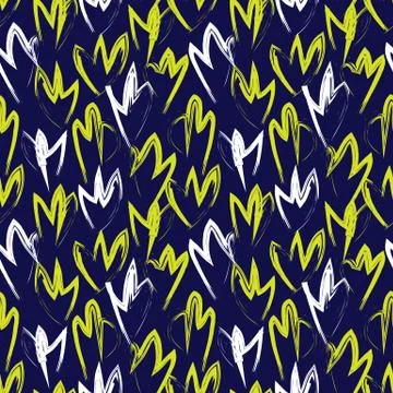 Abstract Brush Strokes Seamless Pattern Illustrazione stock