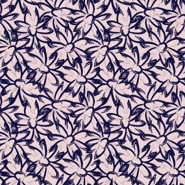Abstract Brush Strokes Seamless Pattern Illustrazione stock