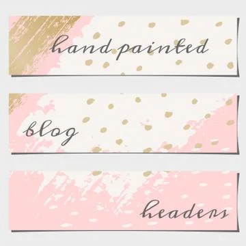 Abstract Brush Strokes Website Headers Collection Stock Illustration