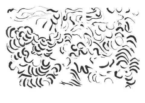 Abstract brush traces. Design elements were created with Chinese ink and call イラスト素材