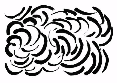Abstract brush traces. Design elements were created with Chinese ink and call Stock Illustration