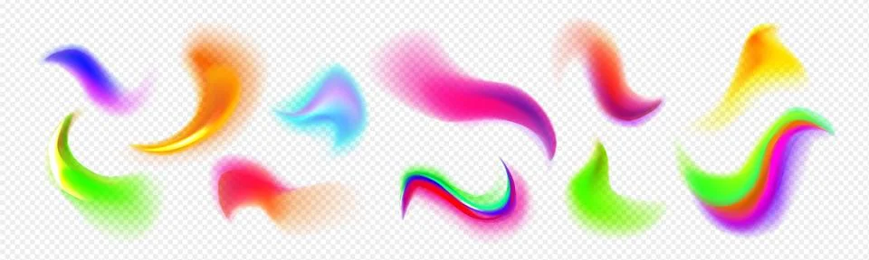 Abstract brushes with blurred gradient colors Stock Illustration