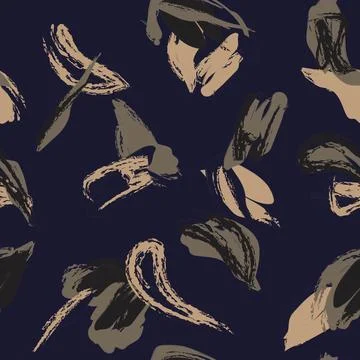 Abstract Brushstroke leaf seamless pattern design for fashion and home text.. Stock Illustration