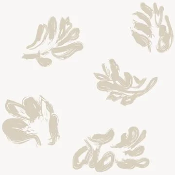 Abstract Brushstroke Leaf seamless pattern design Stock Illustration