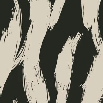 Abstract Brushstroke Zebra seamless pattern design Ilustração Stock