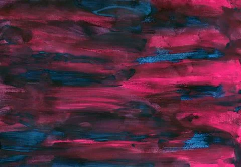 Abstract brushstrokes of red pink blue paint smear brush. Stock Illustration