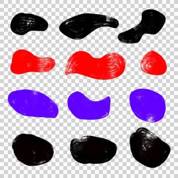 Abstract Brushstrokes in Various Colors Stock Illustration