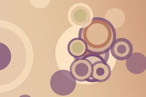 Abstract bubble and circle shapes in warm beige, peach, and purple create a.. Stock Illustration