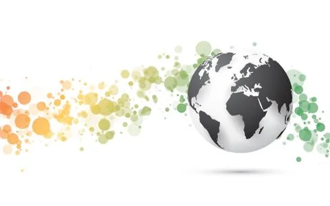 Abstract bubble background and planet earth Illustrazione stock
