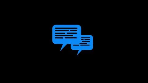 Abstract bubble chat icon notification on black background. illustration gr.. Stock Illustration