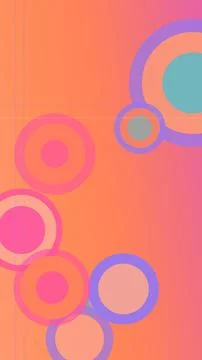 Abstract bubble circles in pastel pink and coral tones create a dreamy, mod.. Stock Illustration