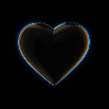 Abstract bubble heart on black Stock Illustration