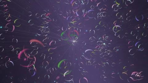 Abstract Bubble Light Rays Display in Purple Universe Видео 300351167