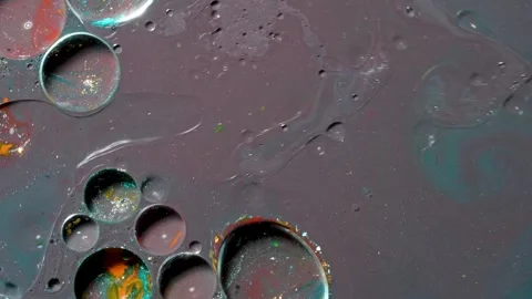 Abstract Bubble Patterns and Floating Circular Forms Macro Background Stock Footage 336413903
