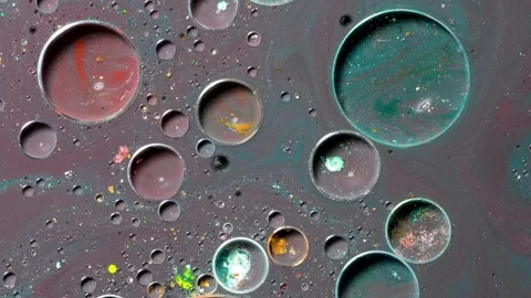 Abstract Bubble Patterns and Floating Circular Forms Macro Background. Stock Footage 336435275