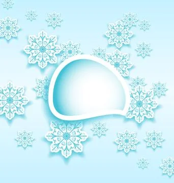 Abstract bubble with set snowflakes Stock Illustration