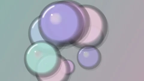 Abstract Bubble Shapes Floating In Soft Gradient. Stock Footage 328695238