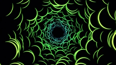 Abstract Bubble Shapes Tunnel Animation - Loop Green Stock Footage 84832159