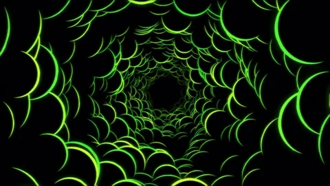 Abstract Bubble Shapes Tunnel Animation - Loop Green Stock Footage 84832585