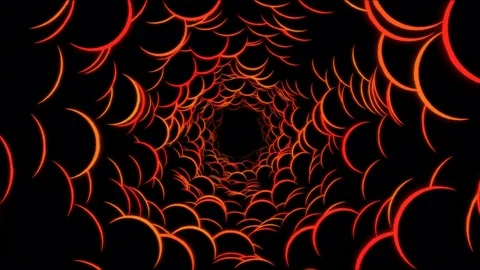 Abstract Bubble Shapes Tunnel Animation - Loop Red Stock Footage 84832781