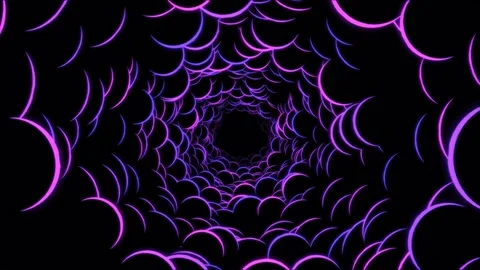 Abstract Bubble Shapes Tunnel Animation - Loop Purple Stock Footage 84832973