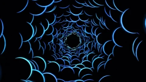 Abstract Bubble Shapes Tunnel Animation - Loop Blue Stock Footage 84833163