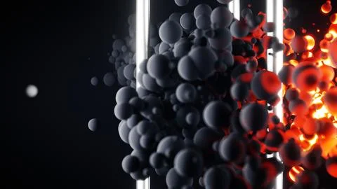 Abstract bubbles and light streaks in dynamic motion create a visually 스톡 일러스트