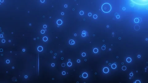 Abstract Bubbles and Saber Circles Animated Background. Blue Background. 4K Stock Footage 282962159