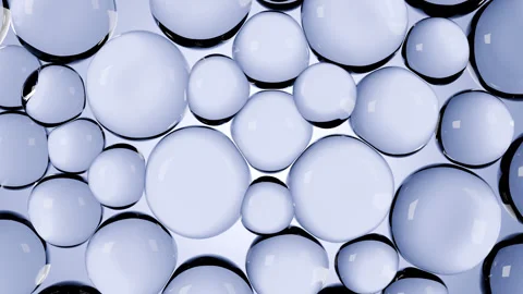Abstract bubbles animation. Transparent glossy spheres or balls, water drops. Stock Footage 278623363