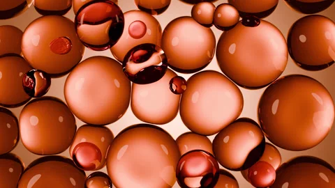 Abstract bubbles animation. Transparent glossy spheres, water or oil drops Stock Footage 280001121