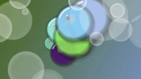 Abstract Bubbles Background with Green and Blue Gradient Stock Footage 332197590
