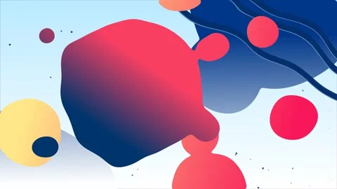 Abstract Bubbles with Bold Colors and Geometric Elements in Digital Art Stock Footage 341781431