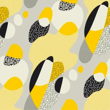 Abstract bubbles, dynamic fluid seamless pattern Illustrazione stock