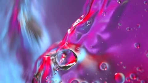 Abstract bubbles floating background. Liquid purple abstract backdrop Stock-Footage 347735412