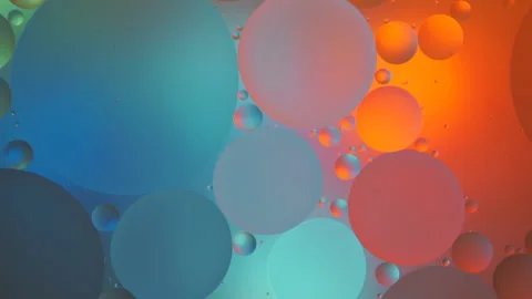 Abstract bubbles in liquid with glow gradient colors Stock Footage 131219326