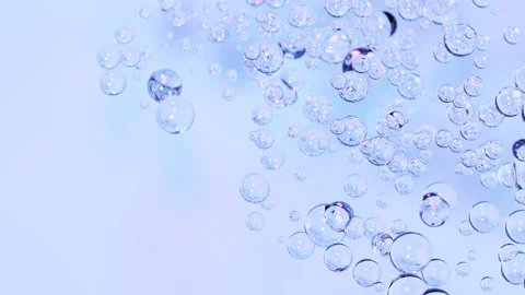Abstract bubbles loop animation. Transparent glossy spheres, balls, water drops Stock Footage 262102432