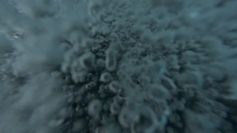 Abstract bubbles loop forwards and reverse in slow motion Stock Footage 345787699