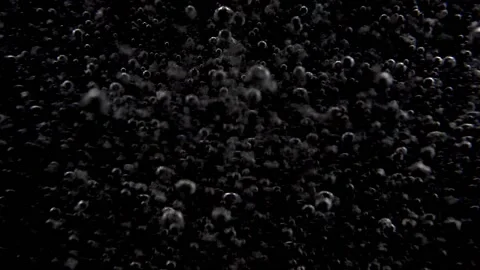 Abstract bubbles Moving through Viscous Liquid, black background Video stock 168626467