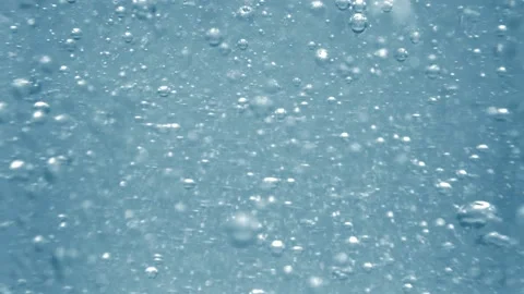 Abstract bubbles Moving through Viscous Liquid, blue background Video stock 168626626