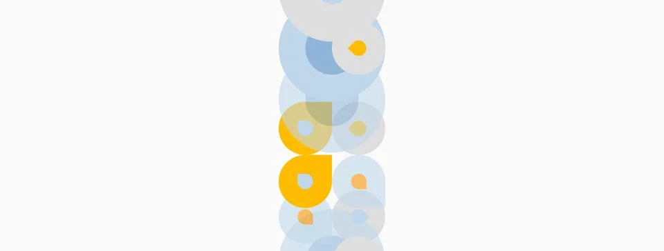 Abstract bubbles overlap, creating soft color gradients. Light yellow, blue, Stock Illustration