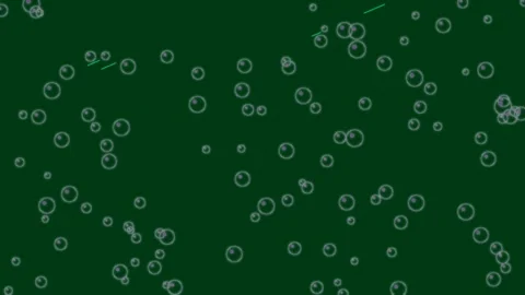 Abstract bubbles rising on dark green background, seamless loop Stock Footage 331352237