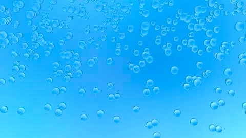 Abstract Bubbles Rising On Light Blue Background Stock Illustration