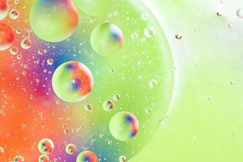 Abstract bubbles round shape on the liquid Foto stock