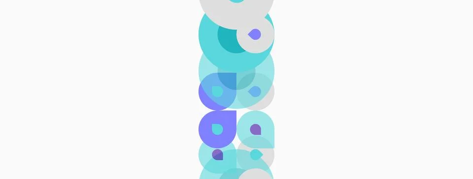 Abstract bubbles stacked vertically. Light blue, purple hues dominate Stockillustratie