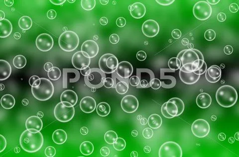 Abstract bubbles texture and green background Stock Illustration