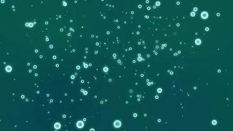 Abstract bubbles on a turquoise background. 3d Render. Motion design bubbles Illustrazione stock